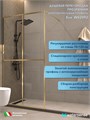 Душевая перегородка 100x200 стекло прозрачное закаленное профиль золото матовый Watersense Eva W02092