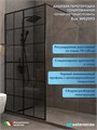 Душевая перегородка 100x200 стекло тонированное закаленное профиль черный матовый Watersense Eva W02093
