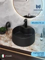 Раковина для ванной накладная Watersense Milana S D40 с полочкой под смеситель, черная матовая W00031
