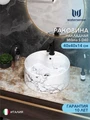 Раковина для ванной накладная Watersense Milana S D40 с полочкой под смеситель, белый мрамор W00032