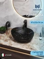 Раковина для ванной накладная Watersense Amelia 40 черный мрамор W00069