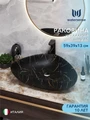 Раковина для ванной накладная Watersense Jessie 60 черный мрамор W00077