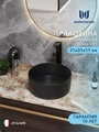 Раковина для ванной круглая накладная Watersense Milana D31 черная матовая W00171