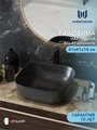 Раковина для ванной накладная Watersense Rita 41 artceramic цвет мрамор черный матовый W00764