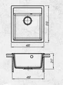 Мойка для кухни 46х51 серая матовая Watersense Amelia Mini W01742 W01742