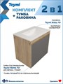 Тумба подвесная с раковиной для ванной 70 см Teymi Netta корпус дуб фасад графит раковина Ritta 70 F15934 1224701