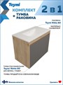 Тумба подвесная с раковиной для ванной 80 см Teymi Netta корпус дуб фасад графит раковина Ritta 80 F15938 1224705