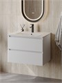 Тумба подвесная с раковиной для ванной 70 см Laina белая раковина Ritta 70 F16029 1224848
