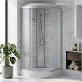 Душевая кабина Loranto 90х90х215 поддон 13см, белый кирпичный узор, матовое стекло 4мм, профиль хром (CS669013FW90) CS-6690-13FW 90
