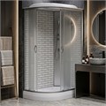 Душевая кабина Loranto 120х80х215 правосторонняя, поддон 13см, белый кирпичный узор, матовое стекло 4мм, профиль хром (CS6612013RFW120) CS-66120-13R FW 120
