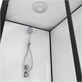 Душевая кабина Loranto NEO 90x90x(190+15) с низким поддоном 15см, прозрачное закаленное стекло 5 мм, задние стеклянные стенки белые, профиль черный-матовый (CS-22110) CS-22110