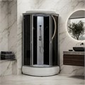 Душевая кабина LORANTO CS-6680-25 G 80х80х215 прозрачное стекло 4мм, поддон 25 см, черная CS-6680-25 G