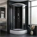 Душевая кабина Loranto 80х80х215 поддон 13см, черный кирпичный узор, прозрачное стекло 4мм, профиль черный (CS668013GB80) CS-6680-13GB 80