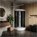 Душевая кабина LORANTO CS-6610-25 G 100х100х215 прозрачное стекло 4мм, поддон 25 см, черная CS-6610-25 G