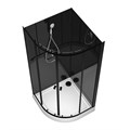 Душевая кабина Loranto NEO 90x90x(190+15) c низким поддоном 15см, прозрачное закаленное стекло 5 мм, задние стеклянные стенки черные, профиль черный-матовый (CS-21800BP) CS-21800-BP