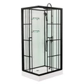Душевая кабина Loranto 900x900x2150 без крыши, правосторонняя, белое заднее стекло, поддон 14 см, прозрачное стекло 4 мм, профиль черный (CS-3008TM/W-90R) CS-3008TM/W-90R