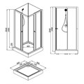 Душевая кабина Loranto NEO 90x90x(190+15) с низким поддоном 15см, прозрачное закаленное стекло 5 мм, задние стеклянные стенки черные, профиль черный-матовый (CS-21801BP) CS-21801-BP