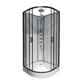 Душевая кабина Loranto NEO 100x100x(190+15) с низким поддоном 15см, прозрачное закаленное стекло 5 мм, задние стеклянные стенки белые, профиль черный-матовый (CS-21811-100) CS-21811-100