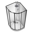 Душевая кабина Loranto NEO 100x100x(190+15) с низким поддоном 15см, прозрачное закаленное стекло 5 мм, задние стеклянные стенки белые, профиль черный-матовый (CS-21811-100) CS-21811-100