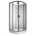Душевая кабина Loranto NEO 100x100x(190+15) с низким поддоном 15см, прозрачное закаленное стекло 5 мм, задние стеклянные стенки белые, профиль черный-матовый (CS-21811-100) CS-21811-100