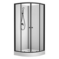 Душевая кабина Loranto NEO 100x100x(190+15) с низким поддоном 15см, прозрачное закаленное стекло 5 мм, профиль черный-матовый (CS-21800-100) CS-21800-100