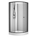 Душевая кабина Loranto NEO 100x100x(190+15) с низким поддоном 15см, прозрачное закаленное стекло 5 мм, профиль черный-матовый (CS-21800-100) CS-21800-100