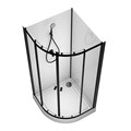 Душевая кабина Loranto NEO 100x100x(190+15) с низким поддоном 15см, прозрачное закаленное стекло 5 мм, профиль черный-матовый (CS-21800-100) CS-21800-100