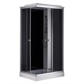Душевая кабина Loranto 1000х800х2150 правосторонняя, черное заднее стекло, поддон 13см, матовое стекло 4мм, профиль сатин (CS-5180-13R G) CS-5180-13R G