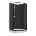 Душевая кабина Loranto NEO 100x100x(190+15) c низким поддоном 15см, прозрачное закаленное стекло 5 мм, задние стеклянные стенки черные, профиль черный-матовый (CS-21800BP-100) CS-21800BP-100