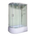 Душевая кабина Loranto NEO 120x80x(170+38) правая, с высоким поддоном 38см, прозрачное закаленное стекло 4 мм, задние стеклянные стенки белые, с двумя полками, цвет профиля серебро (CS-22012R) CS-22012 R