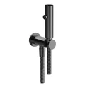 Gessi гигиенический душ, лейка, шланг 1250 мм, шланговое подсоединение -держатель лейки, цвет Black Metal PVD 45123.706