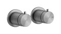 Gessi Bath-Shower 316 термостат встраиваемый с переключателем на 2 выхода, внешняя часть, цвет Steel Brushed 54234.239