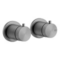 Gessi Bath-Shower 316 термостат встраиваемый с переключателем на 3 выхода, внешняя часть, цвет Steel Brushed 54236.239