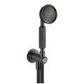 Gessi Venti20 ручной душ, шланговое подсоединение, держатель, шланг 1500 мм, лейка с защитой от известкового налёта, цвет Black Metal Brushed PVD 65123.707