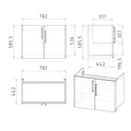 80 Тумба "Клауди 80" №5 (ум. Мирра 800) подвесная, цвет Платина серый EG010731