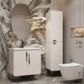 80 Тумба "Клауди 80" №4 (ум. Мирра 800) подвесная, цвет Перламутр белый EG010730