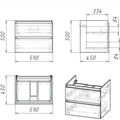 60 Тумба подвесная "Натали 60" (ум. Эстель 600) (в разборе), цвет Венис серый EG010783
