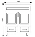 70 Тумба "Парадиз 70" (ум. Фостер 700, COMO 700), цвет белое дерево EG010586