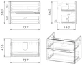 75 Тумба подвесная Шелл 75 (ум. Эстель 750, Эстель 750 слим) EG010447