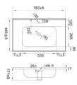 75 Умывальник Эстель 750 слим EG090073