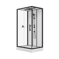120/1 Душевая кабина 1806C-S 80*120*215 панель-стекло,профильЧёрный,полка,низ.поддон,белая.задн.ст.,прозр.стёкла,4к. EG210022
