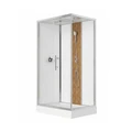 120/1 Душевая кабина 1806L/R-S 80*120*215 бамбук,низк.поддон,профиль-Хром,полка,белая задн.стенка,прозр.стёкла,4к EG210020