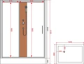 120/1 Душевая кабина 1806L/R-S 80*120*215 бамбук,низк.поддон,профиль-Хром,полка,белая задн.стенка,прозр.стёкла,4к EG210020