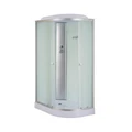 ДК EvaGold прямоугольная левая F121WS-L (80*120 низ. под., рифл. стек., белая стен., хром матовый проф. 3к) EG210013