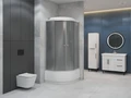 ДК EvaGold полукруг F902BS (90*90, высок.под., рифл. стек., черн. стен., хром матовый проф. 3к) EG210011