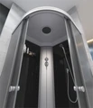 ДК EvaGold полукруг F101BS (100*100, низ.под., рифл. стек., черн. стен., хром матовый проф. 3к.) EG210009