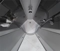 ДК EvaGold полукруг F901BS (90*90, низ.под., рифл. стек., черн. стен., хром матовый проф. 3к.) EG210008