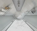 ДК EvaGold полукруг F902WS (90*90, высок.под., рифл. стек., белая стен.,хром матовый проф. 3к) EG210007