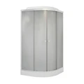 ДК EvaGold полукруг F101WS (100*100, низ.под., рифл. стек., белая стен., хром матовый проф. 3к.) EG210005