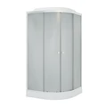 ДК EvaGold полукруг F901WS (90*90, низ.под., рифл. стек., белая стен., хром матовый проф. 3к.) EG210004